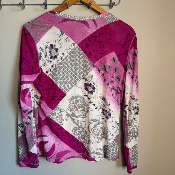 Tribal Long Sleeve‎ Embellished Top Wearable Art Long Sleeve Pink XL Lightweight - Picture 6 of 12
